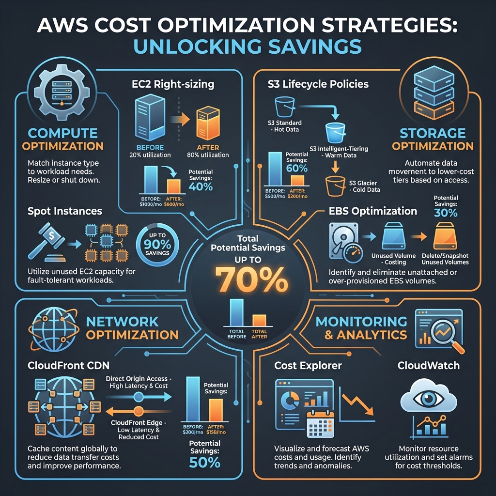 AWS Cost Optimization Strategies Infographic